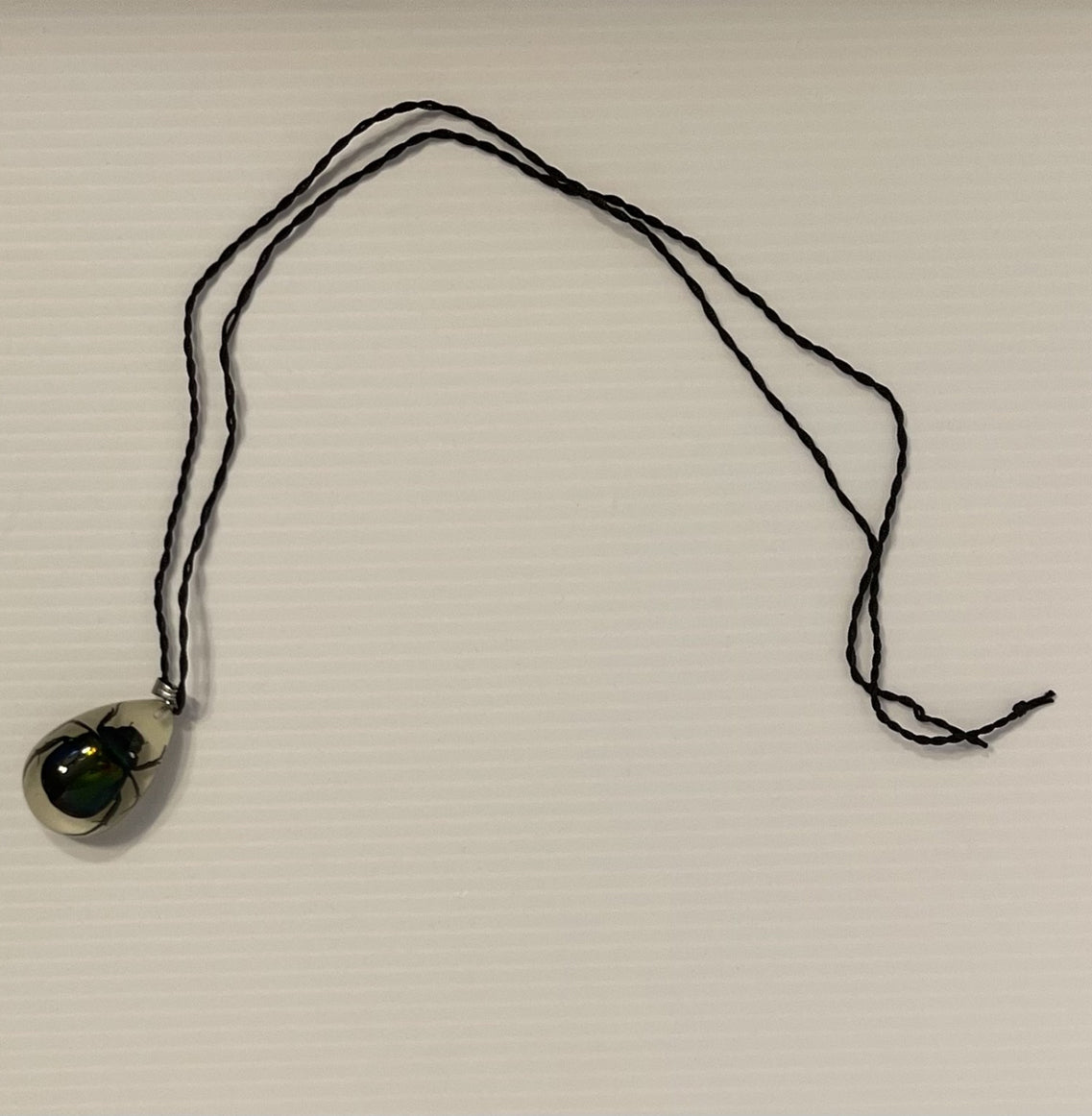 Beetle in a Glow in the Dark Pendant Necklace