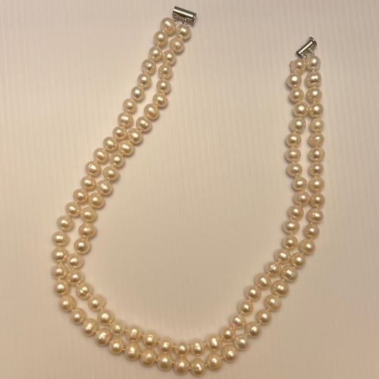 Akoya Double Strand Saltwater Pearl Necklace
