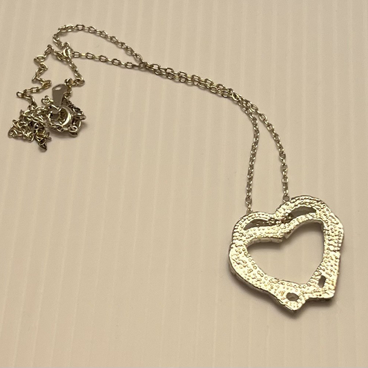 Silver Double Heart Pendant Necklace