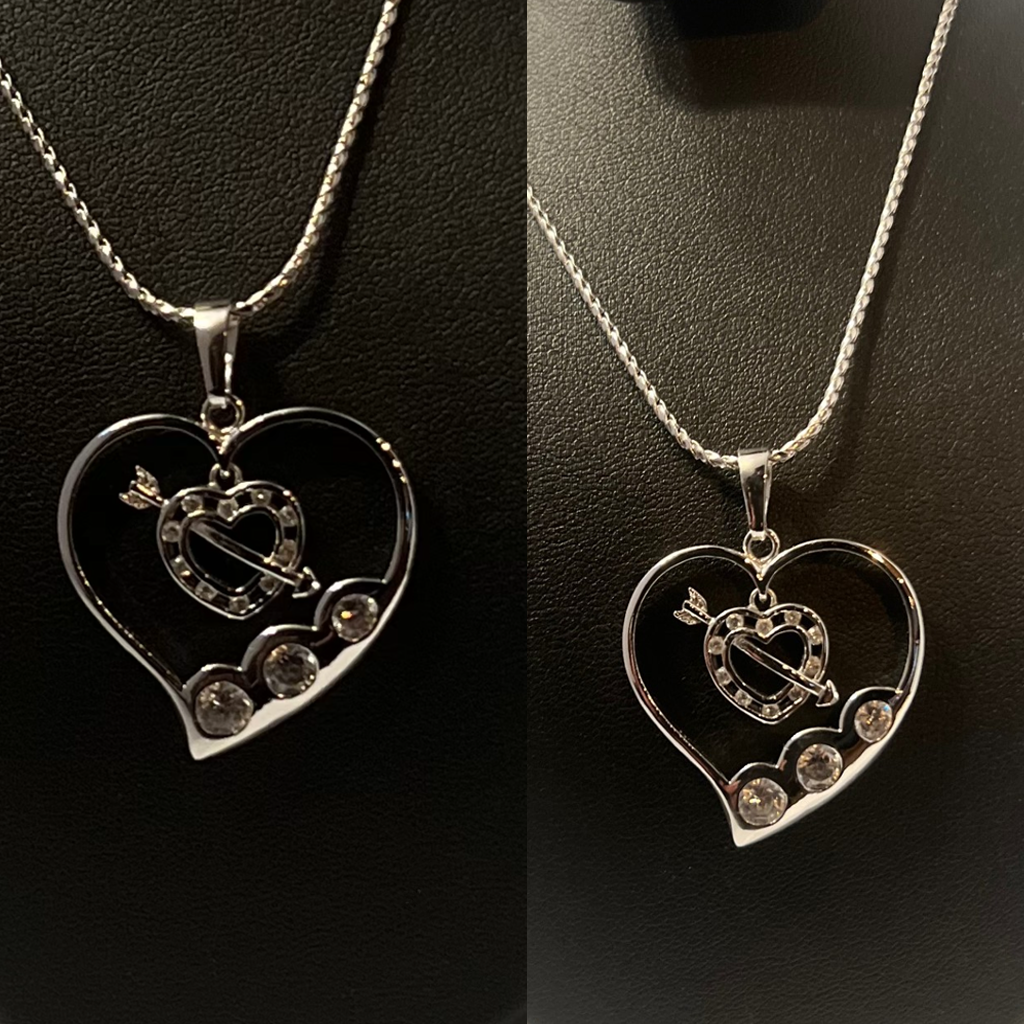 Elegant Silver Heart Pendant Necklace