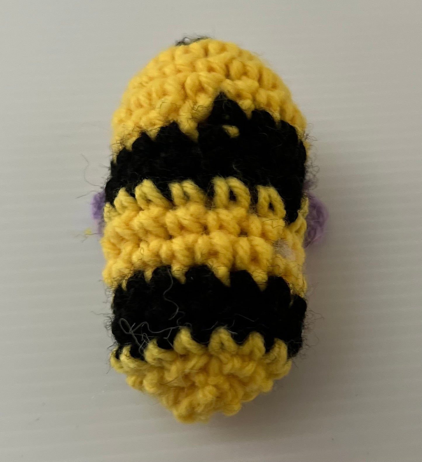Yellow, Black and Purple Crochet Bee