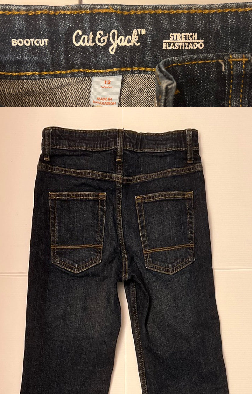 Cat & Jack Girls Dark Blue Pants, Boots Cut Style, Size 12