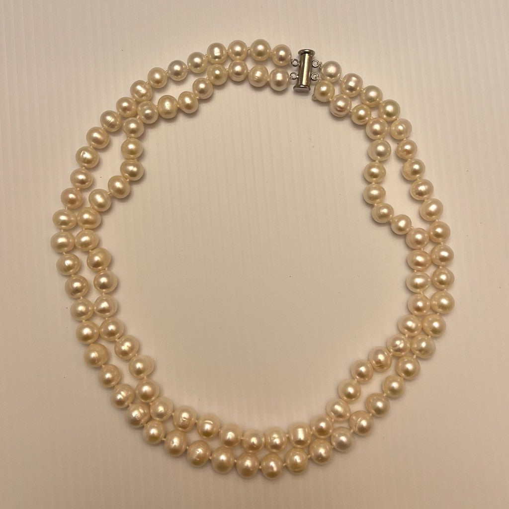 Akoya Double Strand Saltwater Pearl Necklace
