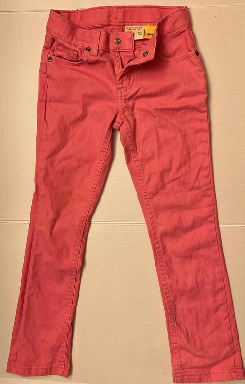 Sonoma Girls Slim Skinny Pink Denim Jeans Size 6x