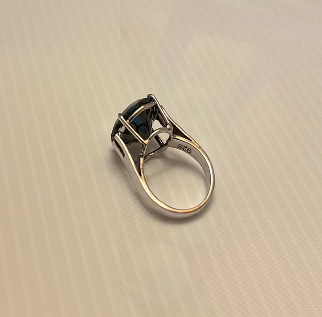 Black Diamond 10ctw Solitaire Prong Ring 925 Sterling Silver IGL&S Size 6.5