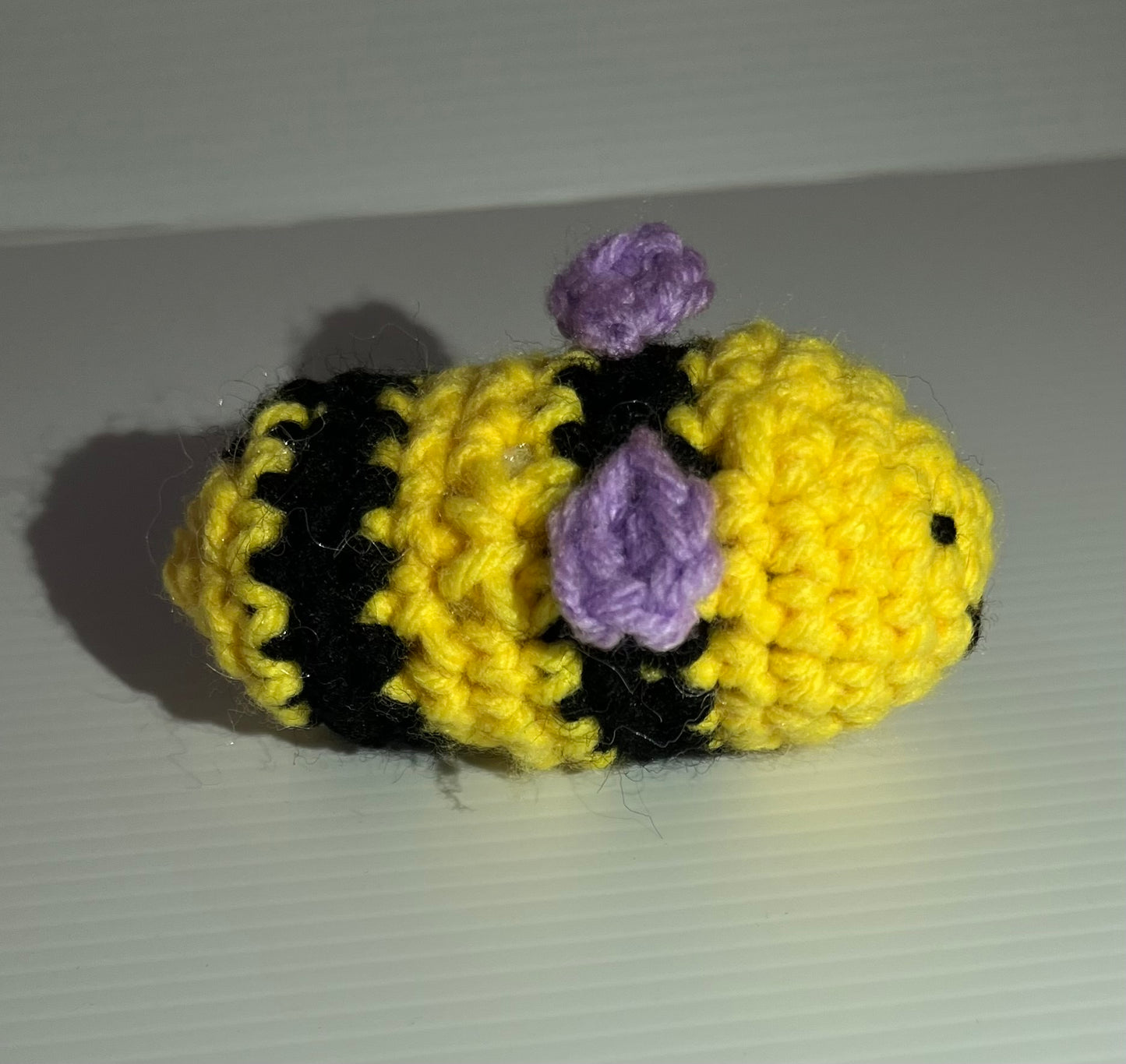 Yellow, Black and Purple Crochet Bee