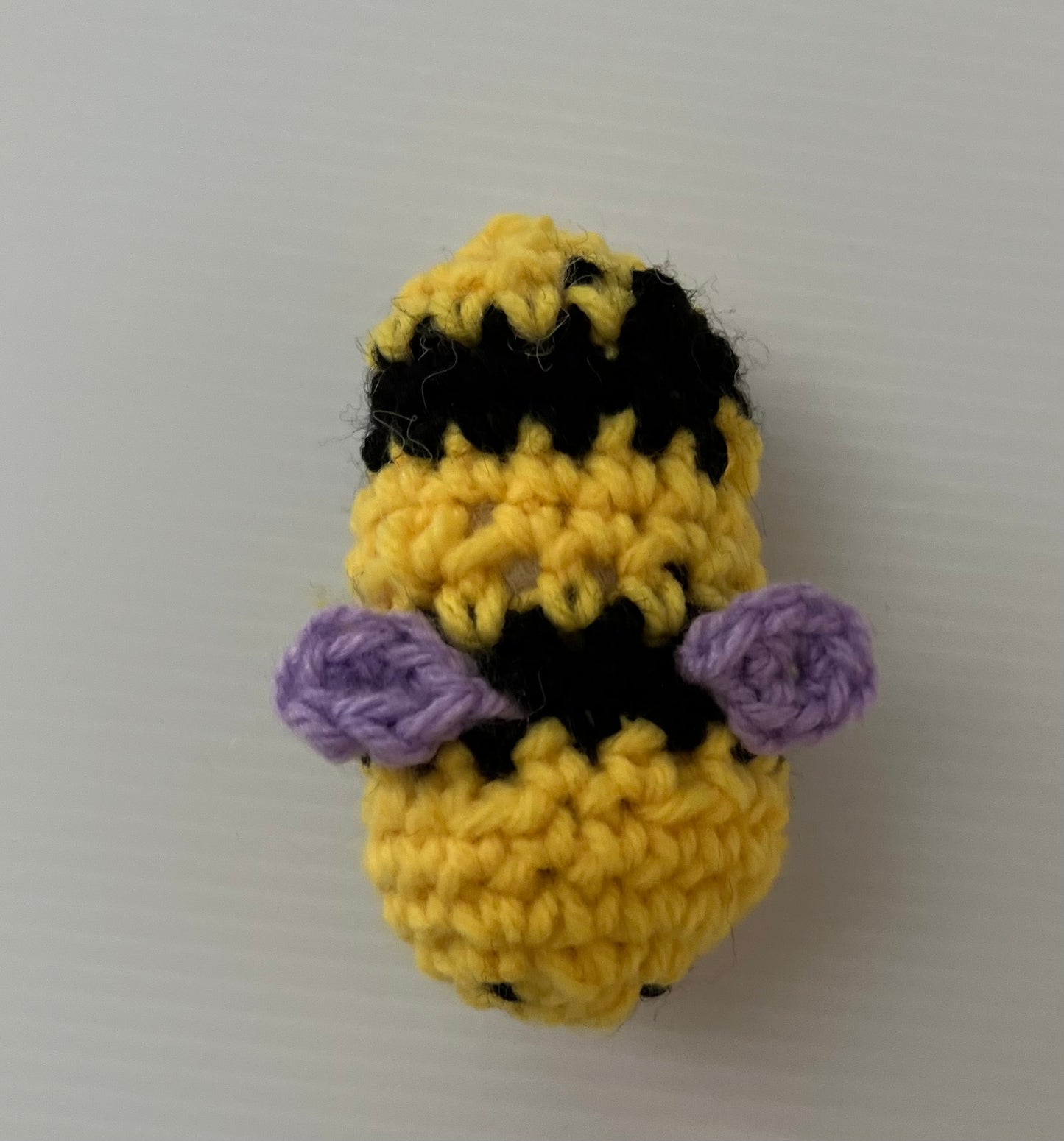 Yellow, Black and Purple Crochet Bee