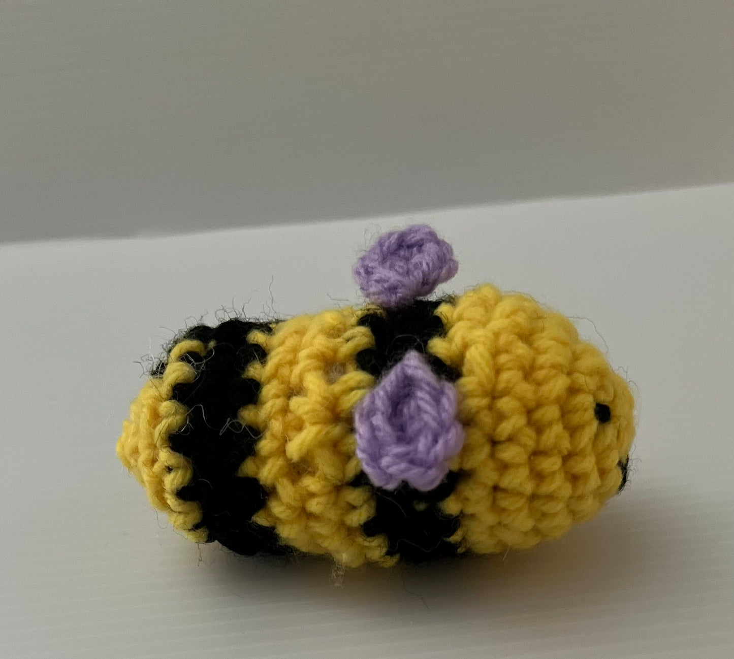 Yellow, Black and Purple Crochet Bee