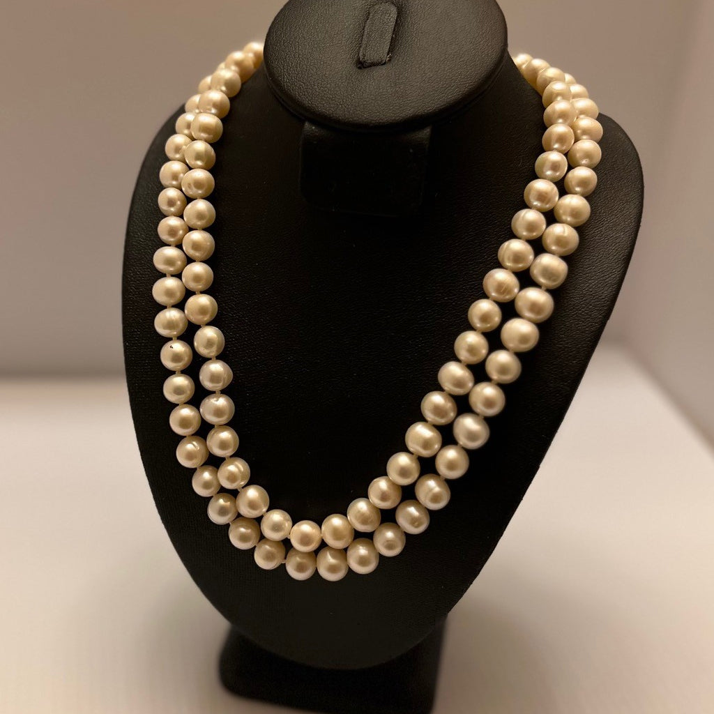 Akoya Double Strand Saltwater Pearl Necklace