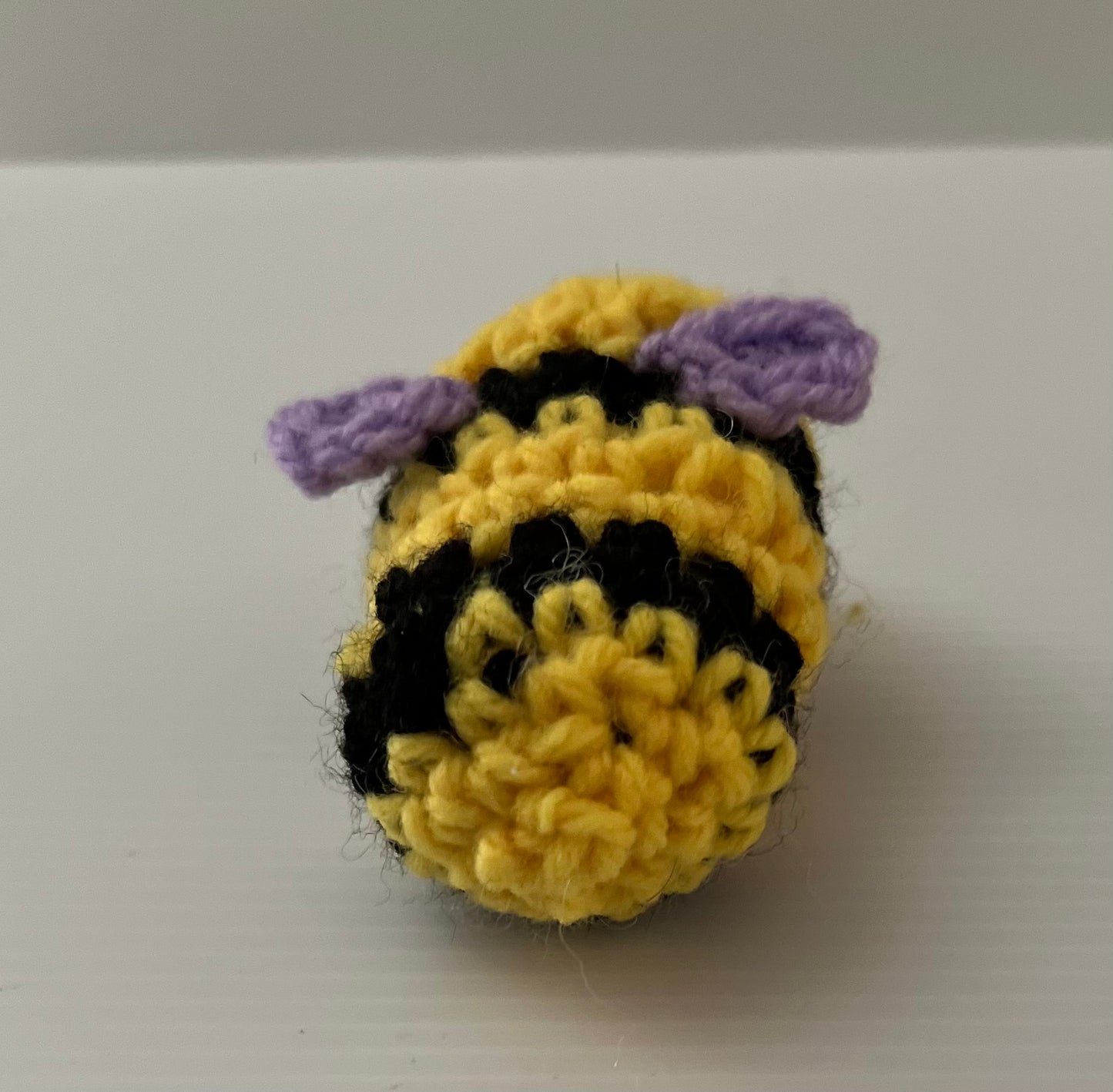 Yellow, Black and Purple Crochet Bee