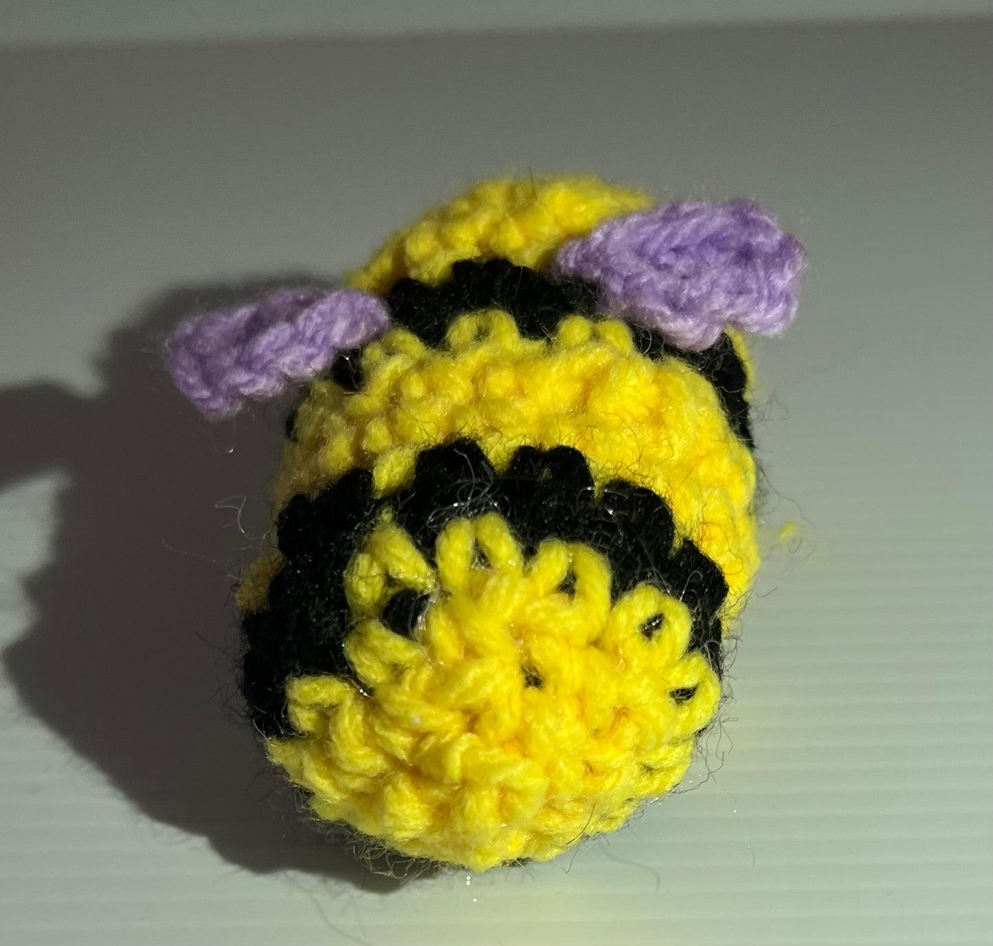 Yellow, Black and Purple Crochet Bee
