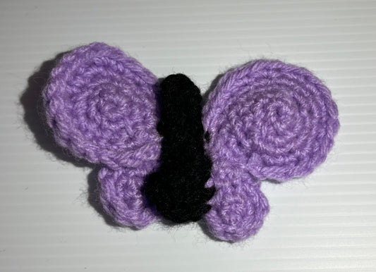 Black and Purple Crochet Butterfly