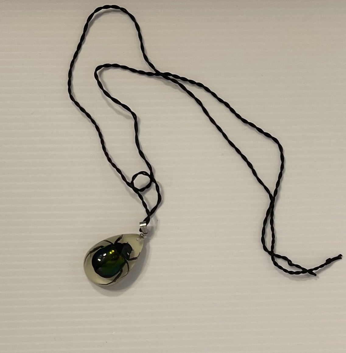 Beetle in a Glow in the Dark Pendant Necklace