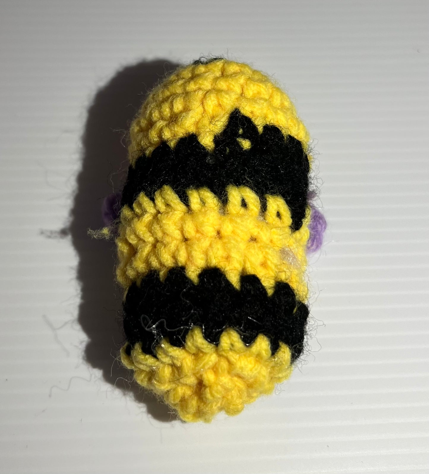 Yellow, Black and Purple Crochet Bee
