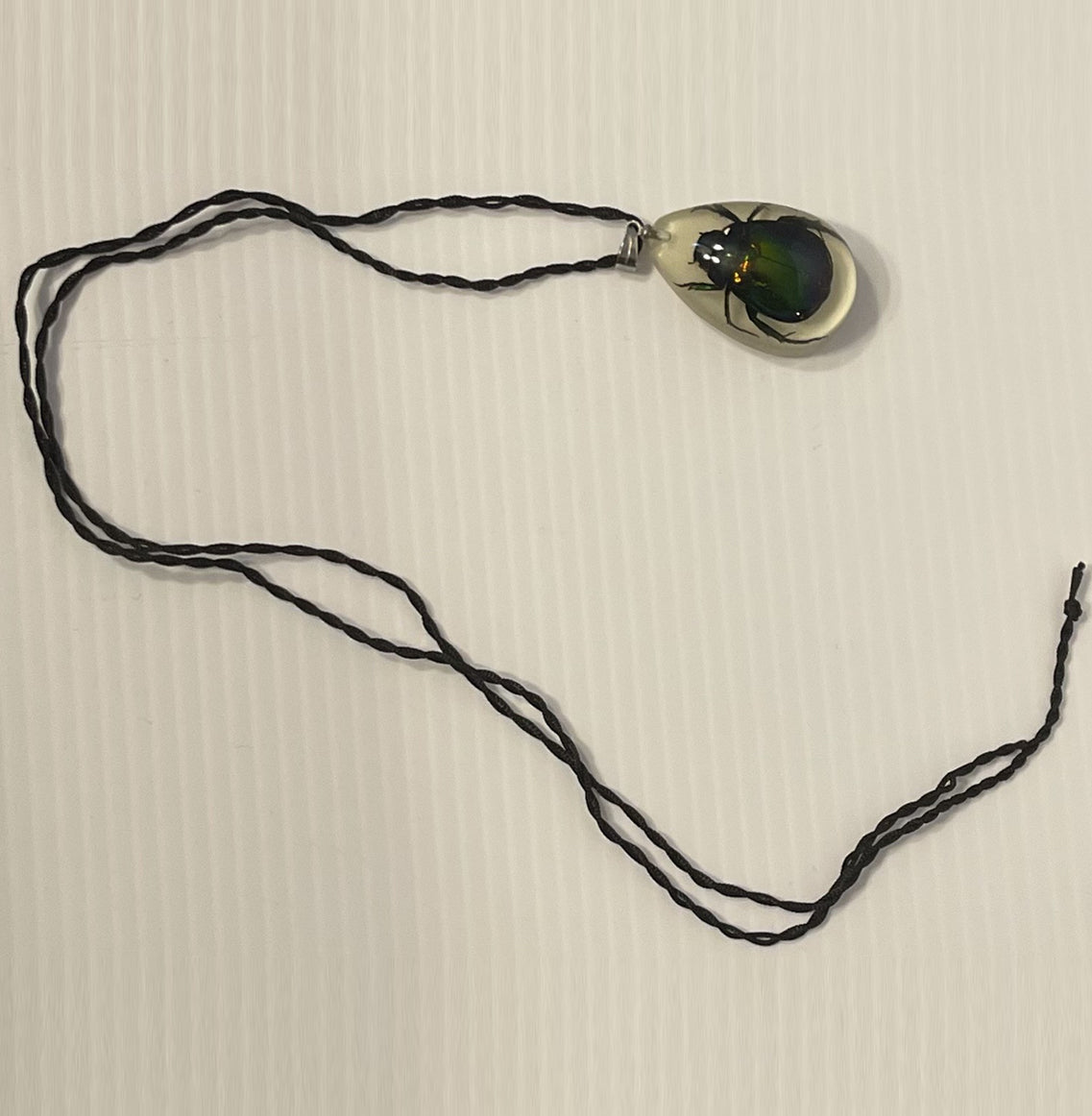 Beetle in a Glow in the Dark Pendant Necklace