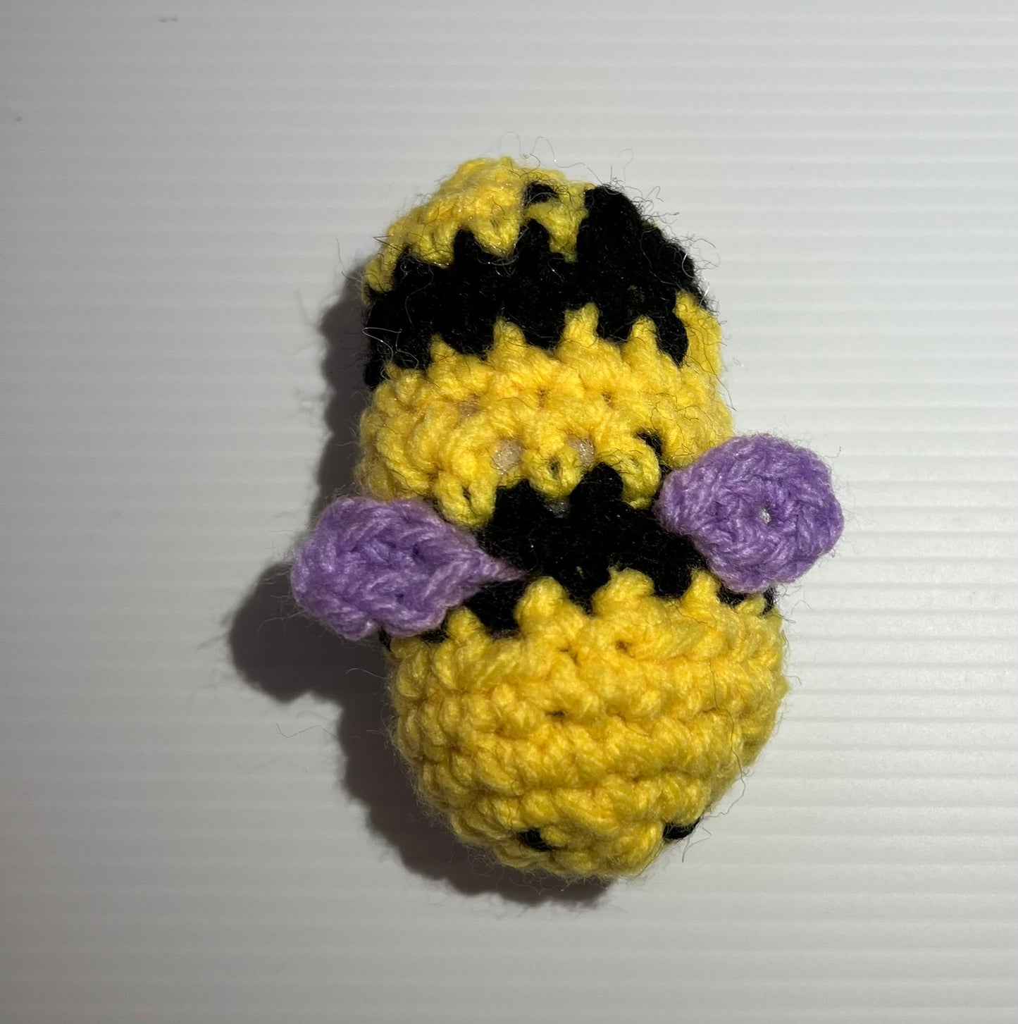 Yellow, Black and Purple Crochet Bee