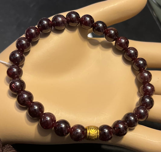 Natural Red Garnet Stretch Bracelet