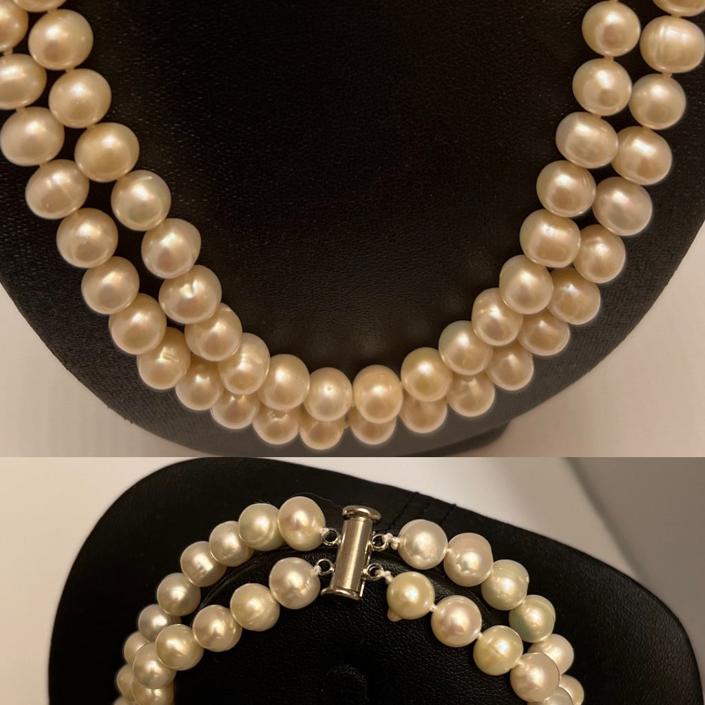 Akoya Double Strand Saltwater Pearl Necklace