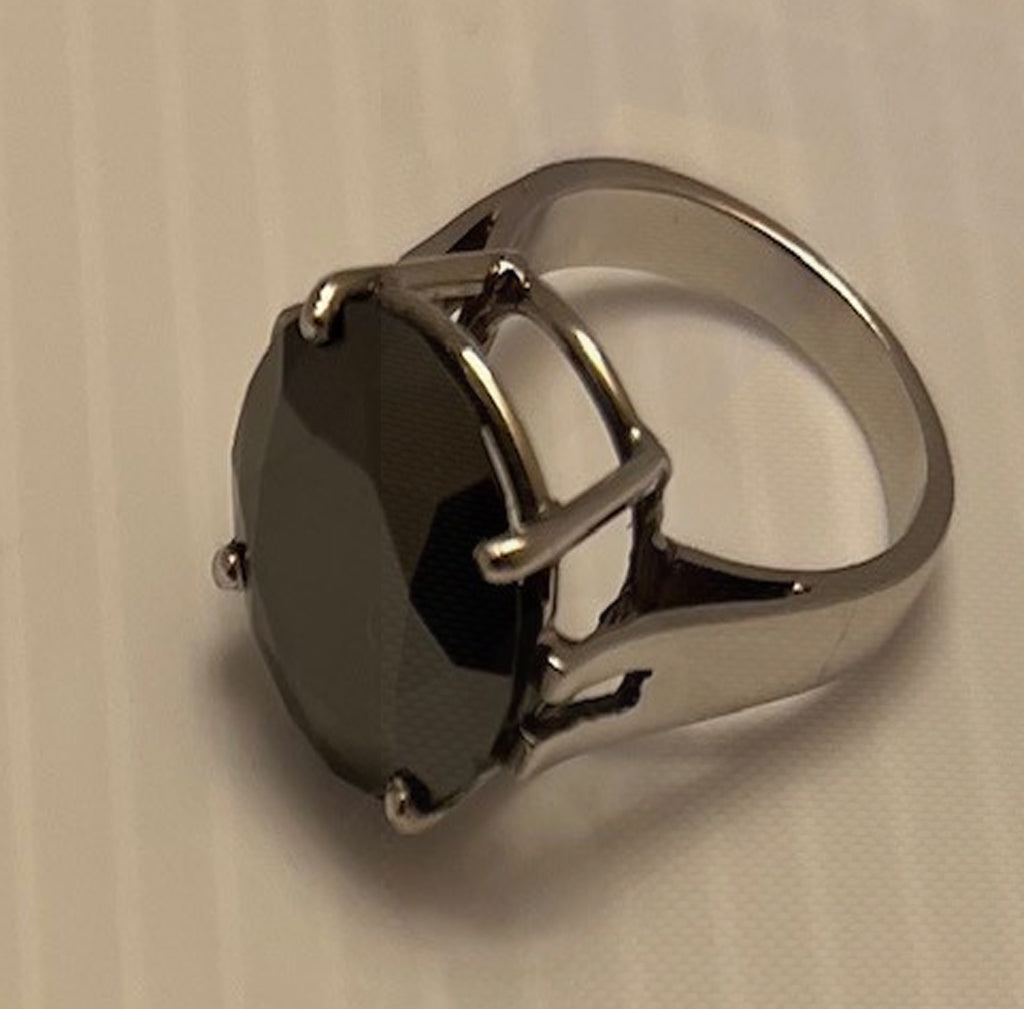 Black Diamond 10ctw Solitaire Prong Ring 925 Sterling Silver IGL&S Size 6.5