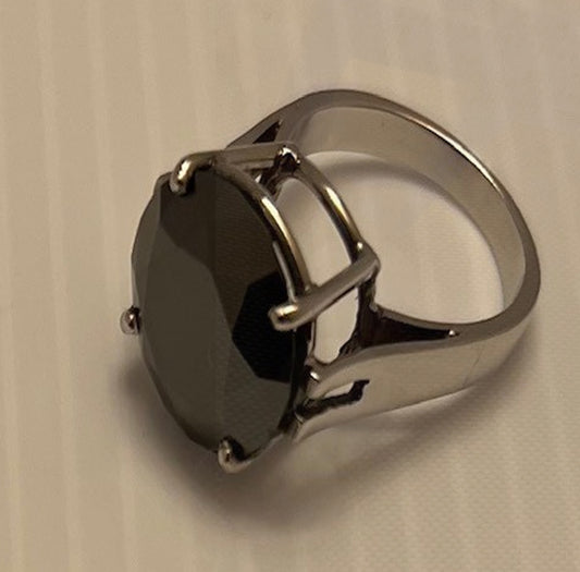 Black Diamond 10ctw Solitaire Prong Ring 925 Sterling Silver IGL&S Size 6.5