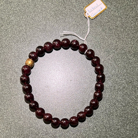 Natural Red Garnet Stretch Bracelet