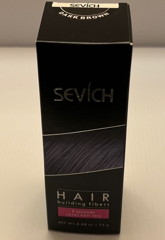 Two Sevich Keratin Hair Building/Thickening Fibers Dark Brown Powder 0.88 oz/25g