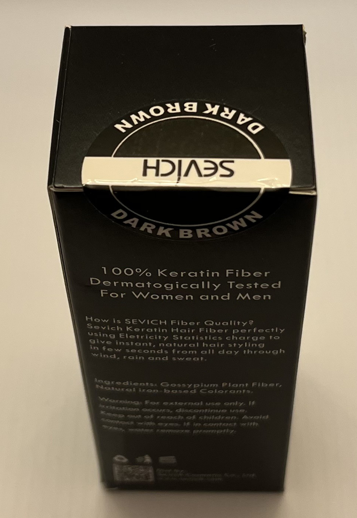 Two Sevich Keratin Hair Building/Thickening Fibers Dark Brown Powder 0.88 oz/25g