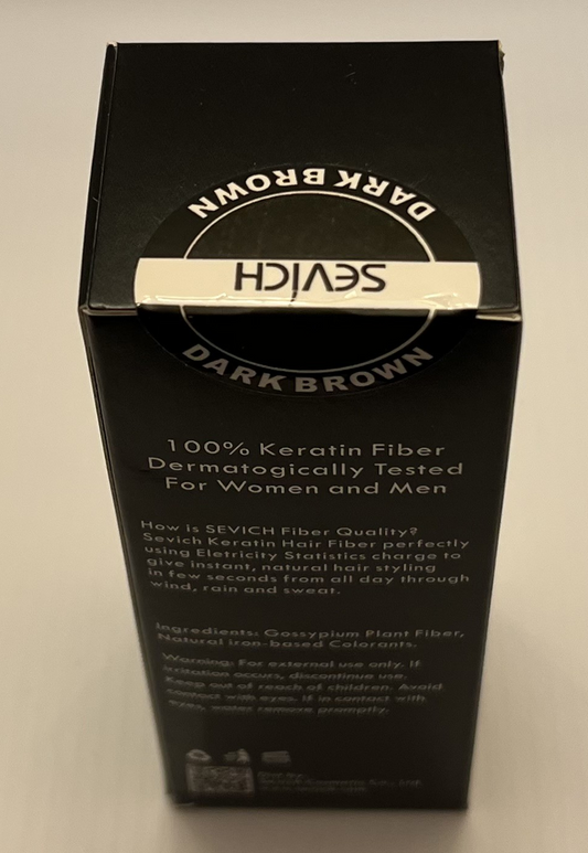 Sevich Keratin Hair Building/Thickening Fibers Dark Brown Powder 0.88 oz/25g