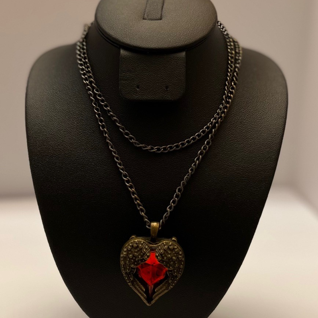 Bronze Toned Heart Pendant Necklace