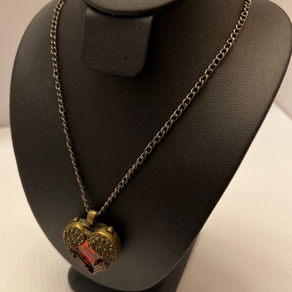 Bronze Toned Heart Pendant Necklace