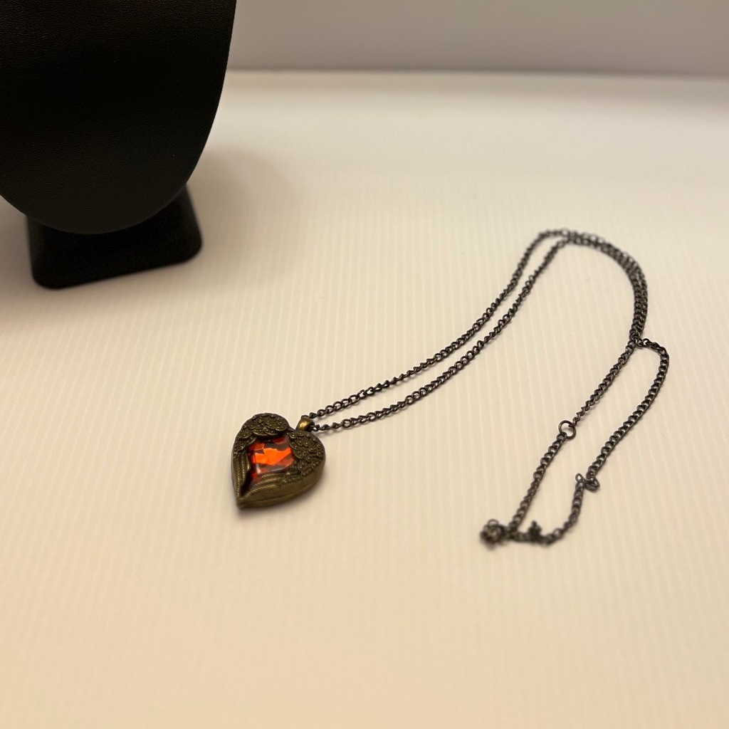 Bronze Toned Heart Pendant Necklace