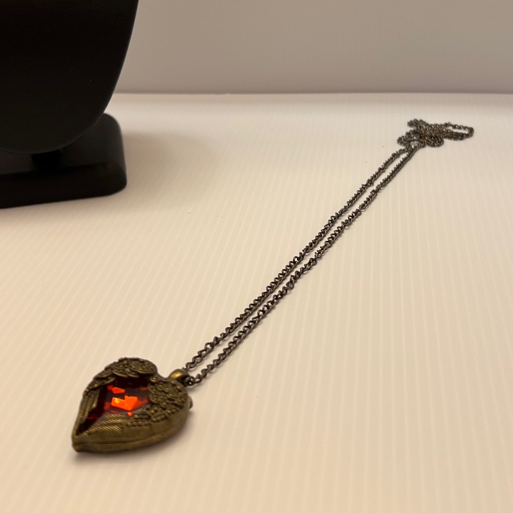 Bronze Toned Heart Pendant Necklace