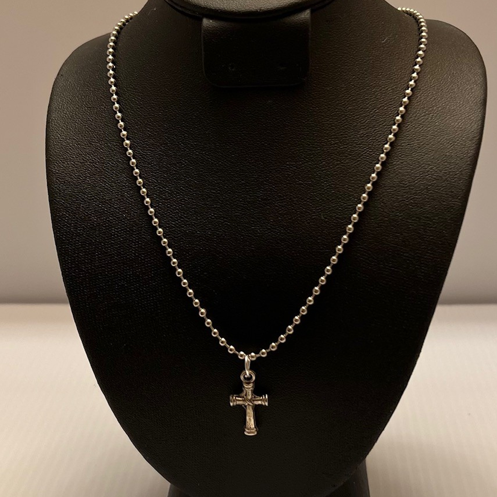 Elegant Silver Toned Cross Pendant Necklace