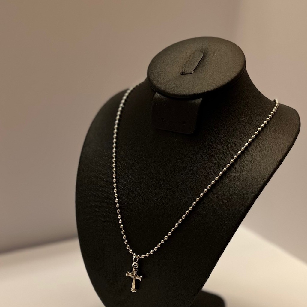 Elegant Silver Toned Cross Pendant Necklace