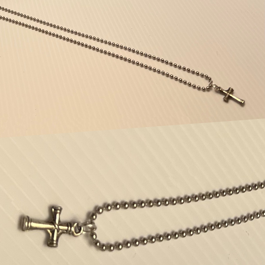 Elegant Silver Toned Cross Pendant Necklace