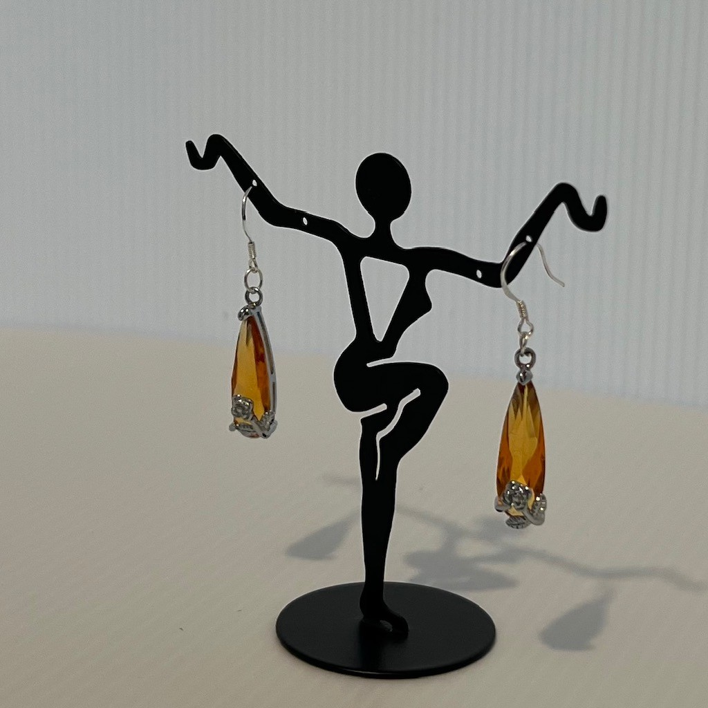 Elegant Flower-Orange Drop Earrings