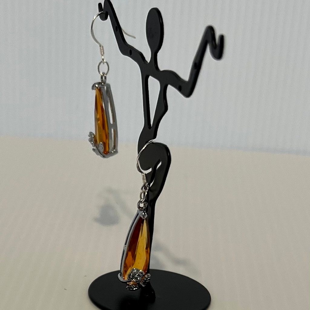 Elegant Flower-Orange Drop Earrings