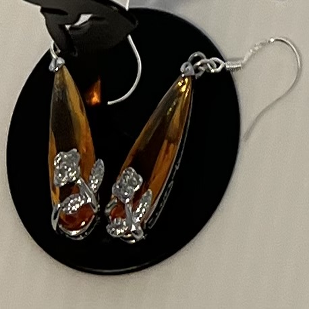 Elegant Flower-Orange Drop Earrings