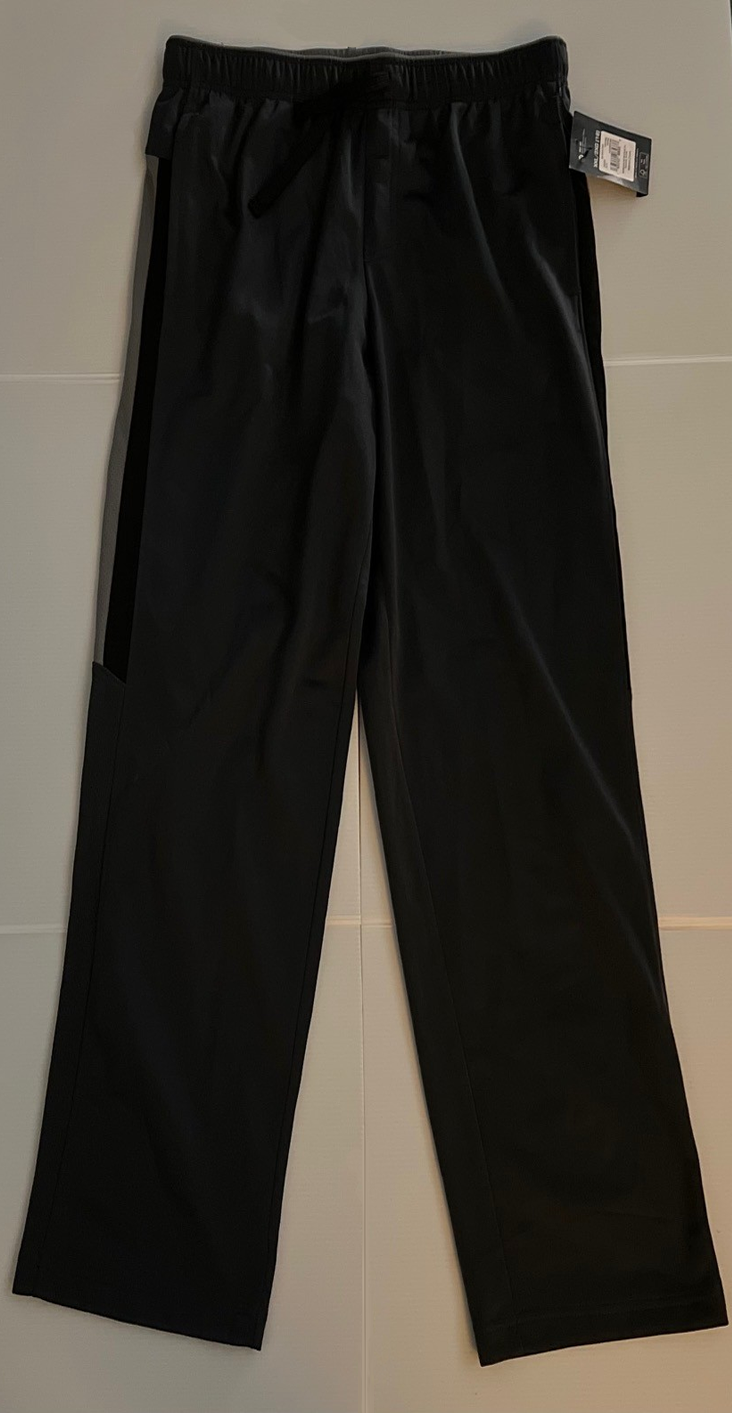 Athletic Works Boys XXL Track Pants Gray, Light Gray Black Side Stripe